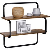  Zidna polica s 2 razine Dimljeni hrast 40 x 24,5 x 61 cm | shoptok.hr