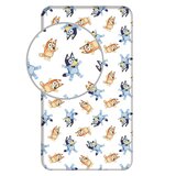 Jerry Fabrics Bijela pamučna dječja plahta s gumom za krevet za jednu osobu 90x200 cm Bluey – u