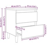 vidaXL Ormarić za krevet Crni hrast 40 x 35 x 50 cm Konstruirano drvo | shoptok.hr