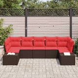  Vrtna sedežna garnitura z blazino 7 pcs Rjava poli ratan, (5000144145) | Shoptok.si