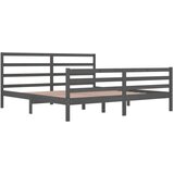  Posteljni okvir siv iz trdne borovine 200x200 cm, (20645873) | Shoptok.si