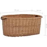  Košara za drva za ogrjev s ručkama 78x54x34 cm od prirodne vrbe | Eponuda.ba