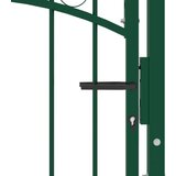vidaXL Vrata za ograjo s konicami jeklo 100x200 cm zelena | Shoptok.si