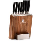 Klarstein Kitano, 8-delni set nožev z blokom za shranjevanje, 7 nožev, jeklo, luksuzni leseni blok | Shoptok.si