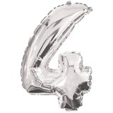 Procos Številni folijski baloni v srebrni barvi – številka 4, 86 cm | Shoptok.si