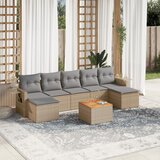 Maison Chic Seti vrtnega pohištva - Vrtna garnitura - Vrtni pohištvo set 8-delna z blazinami bež poli ratan, (21800221) | Shoptok.si