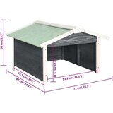 vidaXL garaža za robotsku kosilicu 72x87x50 cm sivo-bijela od jelovine | shoptok.hr