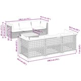  7-dijelni set vrtnih sofa od poliratana s jastucima bež 55 x 55 x 36 cm | shoptok.hr