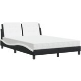  The Living Store Postelja z vzmetnico črna in bela 140x190 cm umetno usnje - Postelja, (21498829) | Shoptok.si