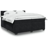 The Living Store Box spring postelja z vzmetnico črna 200x200 cm žamet - Box Spring Postelja, (21491988) | Shoptok.si