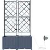  Vrtna saksija 2 pcs Sivi 80 x 40 x 142 cm Plastika | shoptok.hr