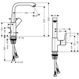 Hansgrohe Metris 230 Chrome baterija (slavina) za umivaonik sa odlivnim ventilom sifona pop-up 31087000 Cene