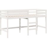  Krevet na kat s ljestvama i krovom bijeli 90x190 cm od borovine | shoptok.hr