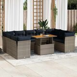 vidaXL 10-dijelni set vrtnih sofa od poliratana s jastucima sivi | shoptok.hr
