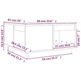  Stolić za kavu crni 60 x 61 x 32,5 cm od masivne borovine | shoptok.hr