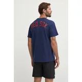 Nike Bombažna kratka majica Boston Red Sox moška, mornarsko modra barva