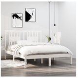  Posteljni okvir bel iz trdne borovine 140x190 cm | Shoptok.si