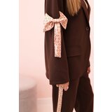 Kesi Włoski Women's set with viscose – blazer with lapels and pants with a stripe brown | ePonuda.com