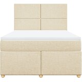  Krevet s oprugama i madracem krem 140x200 cm od tkanine | shoptok.hr