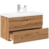 vidaXL Ormarić s ugrađenim umivaonikom boja hrasta 81x39,5x49 cm Cijene