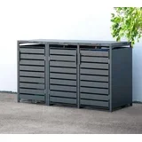 spremište za 3 kante za smeće Kubus | 3x240L | Antracit | 200x80x116 cm - BRANDED IN GERMANY