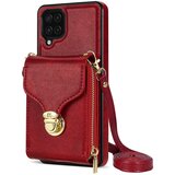 INORCO Za Samsung Galaxy A12 torba z držalom za kartico z zadrgo, ovitek za telefon, PU usnje, prevlečen s TPU pokrovom na stojalu, (22033985) | Shoptok.si