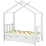 Maison Chic Otroška postelja - Otroški ležaj - Otroški posteljni okvir s predalom bela trdna borovina 70x140cm, (21698313) Cene