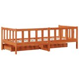  Dnevna postelja 3 pcs Voskast rjav Masivno borovo les, (5000121227) | Shoptok.si