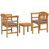  Set namještaja s jastukom 3 pcs Prirodna Čvrsto drvo akacije | shoptok.hr