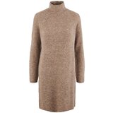 Pieces Pletena obleka 'Ellen' pikčasto rjava | Shoptok.si