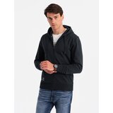 Ombre Men's unbuttoned cotton BASIC sweatshirt - black Cijene