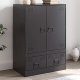  Visoka komoda crna 67 x 39 x 95 cm čelična | shoptok.hr