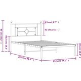 Metalni okvir za krevet s uzglavljem crni 107x203 cm | shoptok.hr