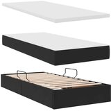  LED krevet za pohranu s madracem Crna 90 x 190 cm Baršun | shoptok.hr