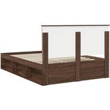  Konstrukcija postelje z vzglavjem Rjav hrast 140 x 200 cm, (5000104312) | Shoptok.si