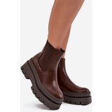Boto Insulated women's ankle boots on platform chocolate Ismira | Shoptok.si