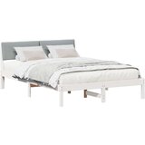  Okvir kreveta s uzglavljem Bijela i svijetlosiva 150 x 200 cm | shoptok.hr