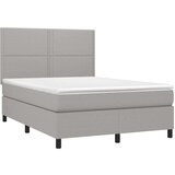  Box spring s madracem LED svjetlosivi 140x190 cm tkanina | shoptok.hr