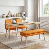  Klupa s dvostrukim slojem Tamno žuta 110 x 40 x 47 cm Tkanina | shoptok.hr