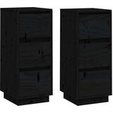  Komode 2 kom crne 32 x 34 x 75 cm od masivne borovine | Eponuda.com