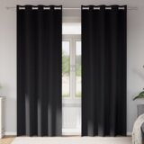 vidaXL Zavese z zavesami 2 pcs Črna 245 x 140 cm Poliester | Shoptok.si