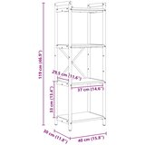  Polica Dimljeni hrast 40 x 30 x 119 cm Konstruirano drvo | shoptok.hr