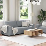  Dvodijelni set sofa s jastucima, svijetlo siva tkanina | Shoptok.si