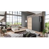 MID.YOU POSTELJNA GARNITURA 140 cm x 200 cm , leseni material barve grafita, barve hrasta Slike