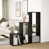 vidaXL Pregrada / regal za knjige 3 razine crni 123x29x123 cm drveni | shoptok.hr