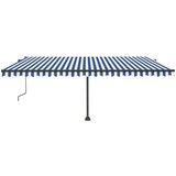  Prostostoječa avtomatska tenda 500x350 cm modra/bela, (20728787) | Shoptok.si