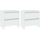 Furnova Nočna omarica 2 kosa bela 45x34,5x44,5 cm iverna plošča, (22008012) | Shoptok.si