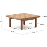 Kave Home Vrtni stol od masivne tikovine 70x70 cm Turqueta – | shoptok.hr