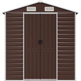  Vrtno spremište smeđe 191 x 130 x 198 cm od pocinčanog čelika | Eponuda.com