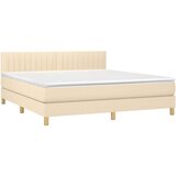  Krevet s oprugama i madracem krem 160x200 cm od tkanine | shoptok.hr
